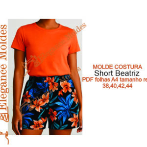 MOLDE SHORT BEATRIZ FEMININO ADULTO P,M,G,GG