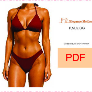 MOLDE BIQUINI FEMININO CORTININHA E CALCINHA PDF tamanho real