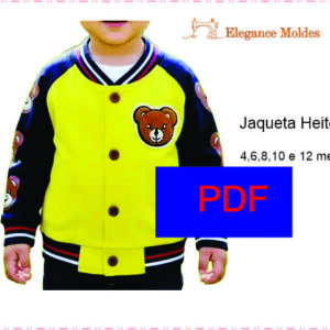 MOLDE jaqueta bebê Heitor 4,6,8,10 e 12 meses PDF tamanho real
