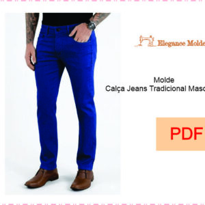 Molde Calça Jeans Tradicional Masculina 34,36,38,40,42