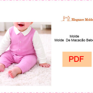 Molde Digital Modelagem De Macacão Bebê RN,P,M,G,GG