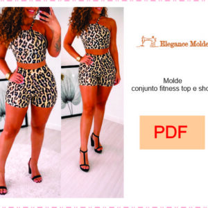 molde conjunto fitness top e short PP,P,M,G,GG
