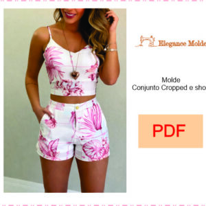 Conjunto Cropped e short P,M,G,GG