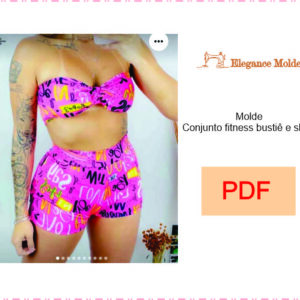 Conjunto fitness bustiê e short PP,P,M,G,GG