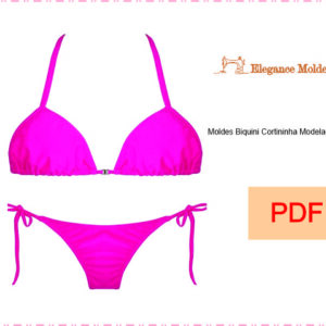 Moldes Biquini Cortininha Modelagem PP,P,M,G,GG
