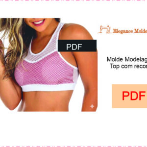 Molde Modelagem Top com recorte P,M,G,GG