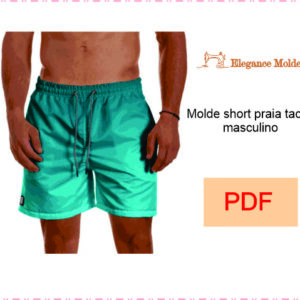 Molde short praia tactel masculino PP,P,M,G,GG,EG