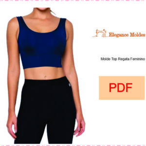 Molde Top Regata Feminino  PP,P,M,G,GG PDF TAMANHO REAL