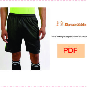 Molde modelagem calção futebol masculino adulto