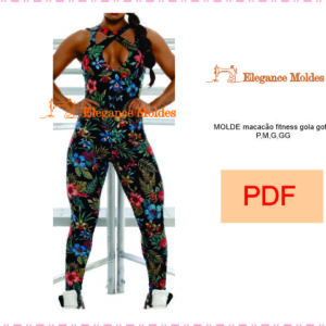 MOLDE macacão fitness gola gota P,M,G,GG