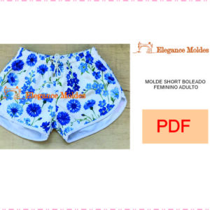 MOLDE SHORT BOLEADO FEMININO ADULTO  PLUS SIZE 44,42,48,50,52