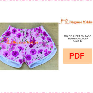 MOLDE SHORT BOLEADO FEMININO ADULTO  34 ao 44