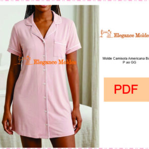 Molde Modelagem Camisola Americana Botões PDF P ao GG