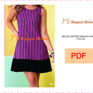 MOLDE VESTIDO REGATA FEMININO P ao GG