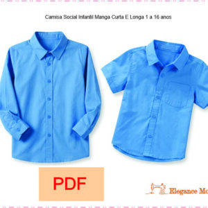 Camisa Social Infantil Manga Curta E Longa 1 a 16 anos