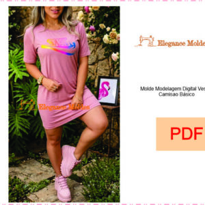 Molde Modelagem Digital Vestido Camisao Básico P AO GG