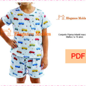 Conjunto Pijama Infantil masculino Malha 2 a 16 anos