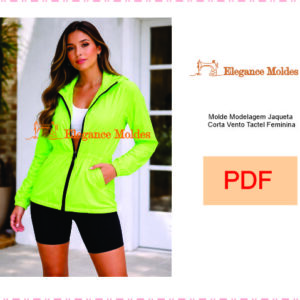 Molde Modelagem Jaqueta Corta Vento Tactel Feminina  PP,P,M,G,GG