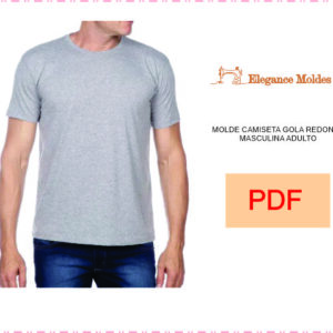 MOLDE CAMISETA GOLA REDONDA MASCULINA ADULTO PP AO XXG