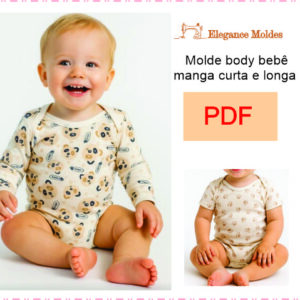 Molde PDF Body Bebê Envelope Infantil RN ao GG | Download Imediato